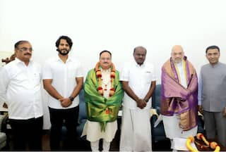 JD(S) Joins NDA As Kumaraswamy Meets BJP Chief Nadda, Amit Shah | Watch