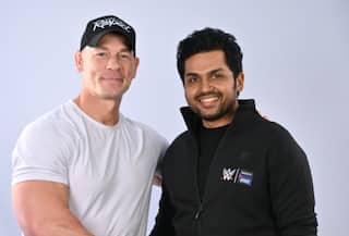 John Cena Meets South Superstar, Karthi Ahead Of WWE Superstar Spectacle
