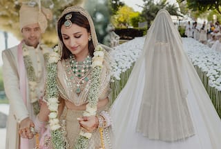 Bride Parineeti's Ivory Zari Lehenga Screams Love For Raghav, Check His Name