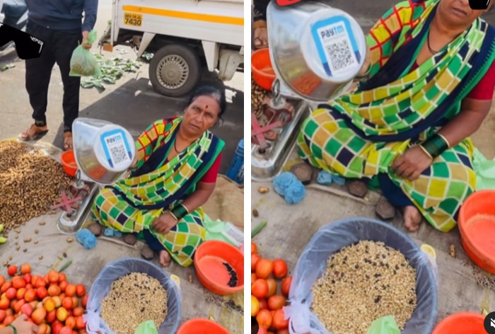 Vegetable Vendor Using Online Payment Goes Viral For Her Innovative Desi Jugaad