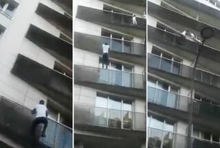 Viral Video Today: बिल्डिंग से गिर रहे बच्चे पर पड़ गई शख्स की नजर, फिर जैसे बचाया आप भी सलाम करेंगे | देखें वीडियो