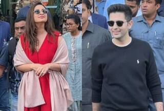 Parineeti-Raghav's Royal Wedding Latest Pics: Bride And Groom Reach Udaipur in Style - Watch Viral Video