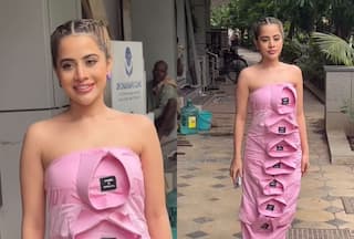 Urfi Javed Exudes Bold Fashion Statement in Hot 'Shirt-Up' Gown - Watch