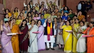 Women's Reservation Bill: Garlands, Sweets, And A Symbol of Victory, Here is How Women BJP Leaders Welcome PM Modi | Watch Video
