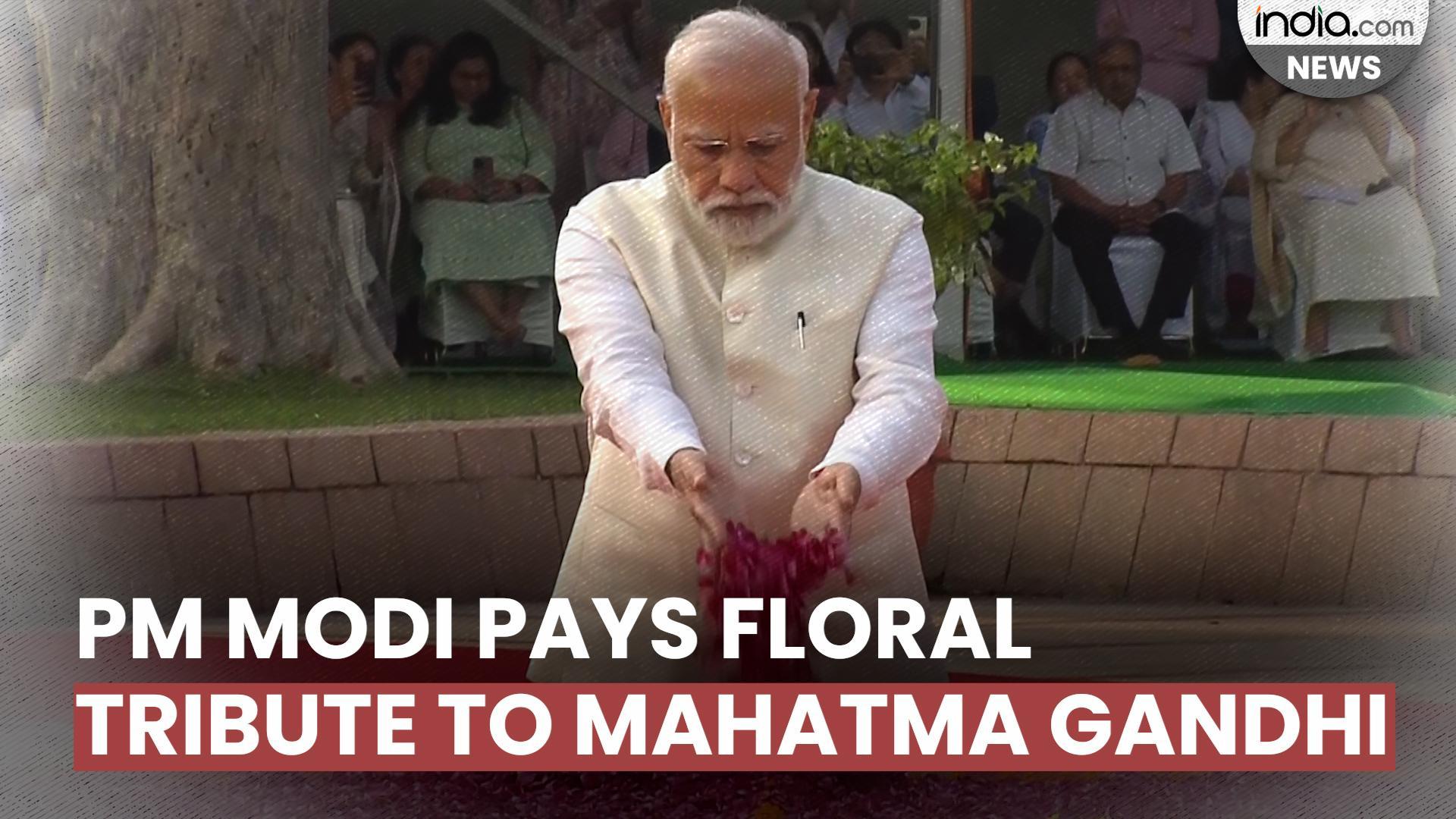 Watch: PM Modi pays floral tribute to Mahatma Gandhi at Rajghat