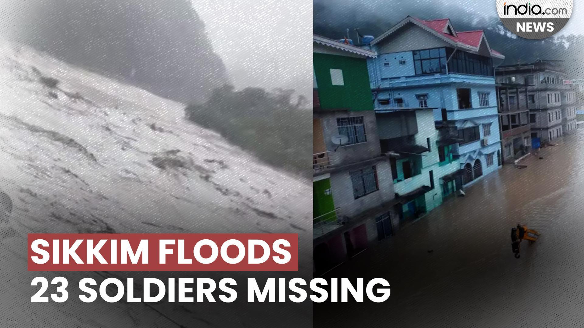 23 Soldiers Missing as Floods Wreak Havoc in Sikkim | Watch