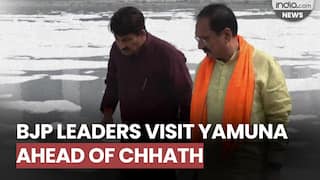 Delhi BJP President Virendraa Sachdeva, MP Manoj Tiwari assess pollution situation at Yamuna Ghat