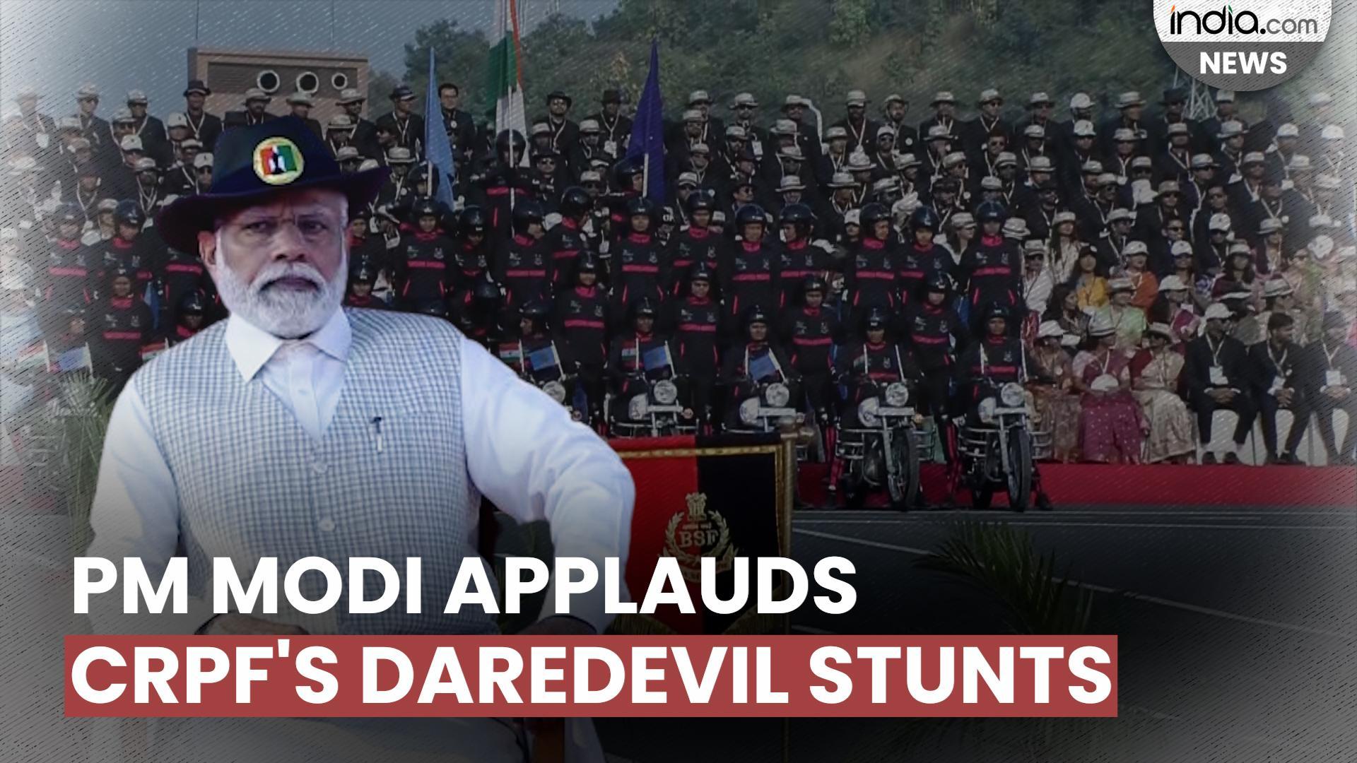 PM Modi Witnesses Daredevil Stunts By CRPF Women Personnel On 'National Unity Day'