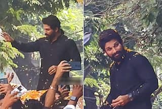 Allu Arjun Greets Fans in Hyderabad Post His National Award Win For Pushpa