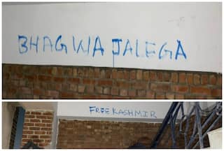 WATCH: 'Bhagwa Jalega', 'Free Kashmir' Slogans Scribbled On JNU Walls; ABVP Flags Concern