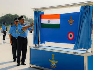 Air Force Day: IAF Air Chief Marshal VR Chaudhari Unveils New IAF Ensign