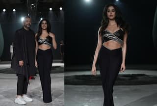 LWF 2023: Janhvi Kapoor Exudes Electrifying Energy in Rhinestone Bustier & Sexy Dhoti Skirt