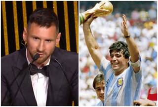Lionel Messi Pays Tribute to Diego Maradona After Winning 8th Ballon D'Or - WATCH