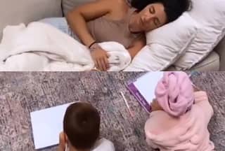 Smart Mom Sleeps Like Baby Even With Kids Playing Around; Watch The Trick She Adopts