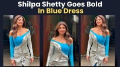 Shilpa Shetty ने Blue ड्रेस पहन दिखाया जलवा, दिलकश अदाओं पर फ्लैट हुए फैंस | Watch Video