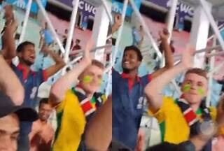 Australian Fan Sings Ganpati Bappa Morya During ODI WC Match in Lucknow; Video Goes VIRAL - WATCH