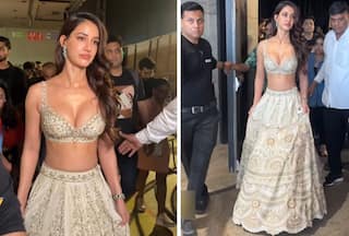 Disha Patani Dazzles in Beige-Golden Lehenga at Lakme Fashion Week 2023