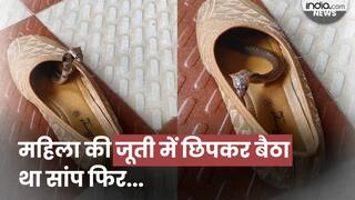 Cobra Video: महिला की जूती से अचानक निकला कोबरा सांप, पास आते ही किया अटैक | Watch Video