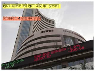 Sensex और Nifty में जोरदार गिरावट, निवेशकों के 4 लाख करोड़ रुपये डूबे
