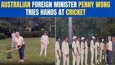 Australian Foreign Minister Penny Wong Plays Cricket At The Australian High Commission