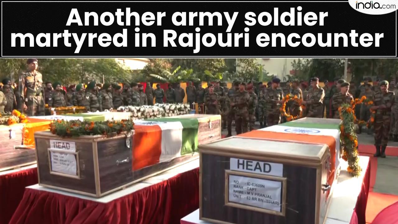 Rajouri encounter: Wreath-laying ceremony of four army personnel underway in Jammu