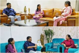 Video: Kejriwal, Wife Visit Families Of Jailled AAP Leaders Sanjay Singh, Manish Sisodia On Diwali
