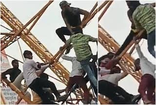 WATCH: Brawl Breaks Atop Amusement Ride At Tigri Mela In UP's Amroha, Video Viral