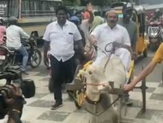 Video: DMK सरकार के खिलाफ सड़क पर बैलगाड़ी दौड़ाने लगे पूर्व मंत्री, तेल पर सब्सिडी न मिलने से हैं नाराज