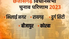 Chhattisgarh Assembly Elections 2023 Results Live : भिलाई नगर, रायगढ़, दुर्ग सिटी, बिजापुर, कोर्बा सीट पर किसकी होगी सत्ता