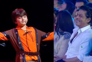 SRK Beams With Love After Son AbRam Recreates His Iconic Hand Pose - WATCH