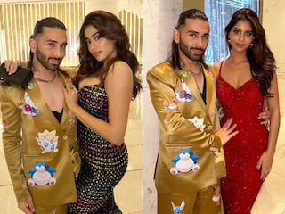 Orry in His Golden Cartoon Suit, Strikes Signature Pose With Suhana, Janhvi, Katrina