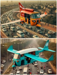 Airlines ने चलाए फ्लाइंग ऑटो रिक्शे तो कैसा होगा नज़ारा? AI की तस्वीरें चौंकाने वाली