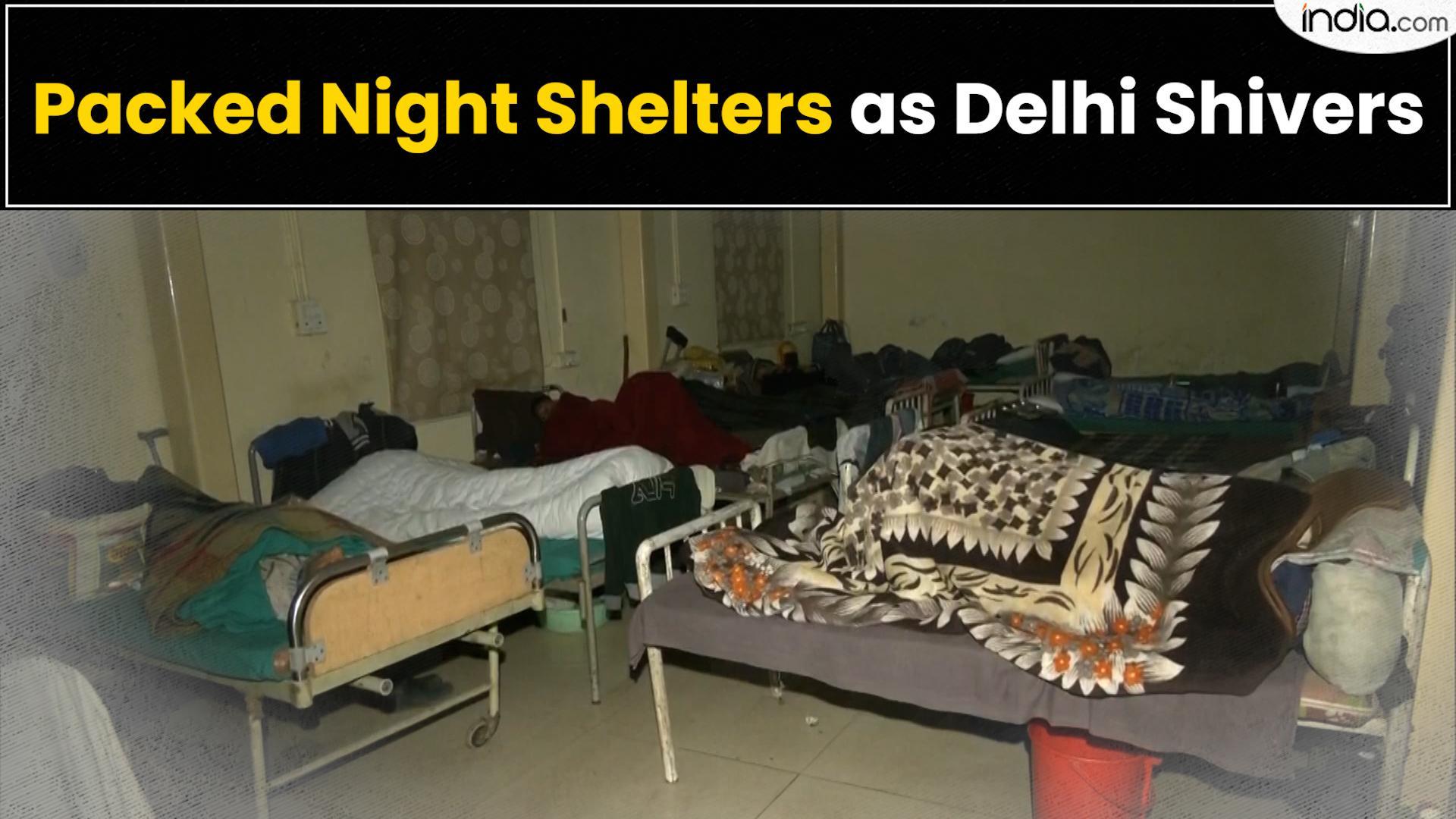 Packed Night Shelters as Delhi Shivers