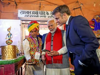 WATCH: PM Modi Introduces French President Emmanuel Macron To UPI Payments