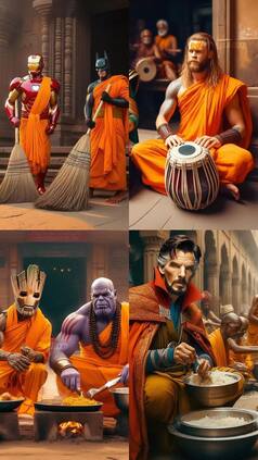 Superheroes, Movie Stars Visit Ayodhya Ram Mandir; See AI Pics