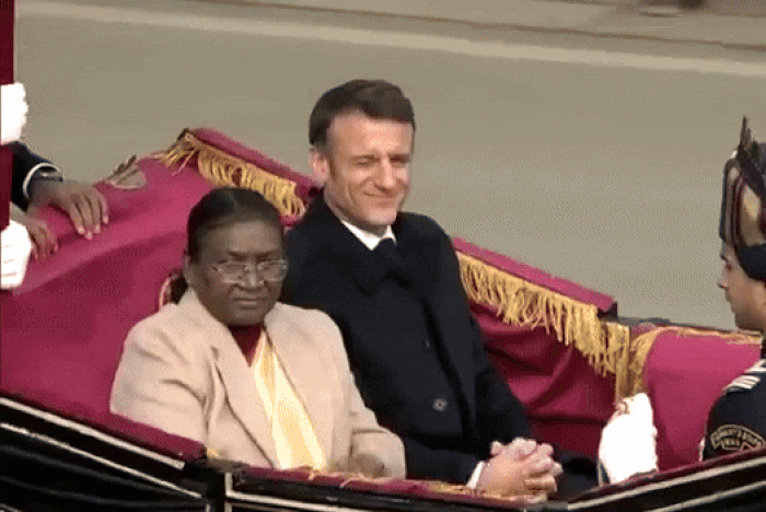 WATCH: Macron's 'Namaste' Greetings As He Arrives At Kartavya Path For Republic Day Parade