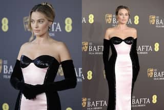 Margot Robbie Redefines Her Barbiecore Era in Pink And Black Giorgio Armani Velvet Gown at BAFTA Awards 2024- See Stunning PICS