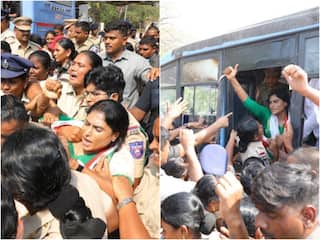 WATCH: Cops Detain AP Congress Chief YS Sharmila, Other Leaders During 'Chalo Secretariat' Protest