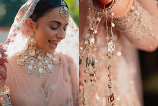 Rakul Preet Singh's Customised Rose Gold Kaleeras With Her Initials Win The Bridal Fairytale  Moment  of  2024