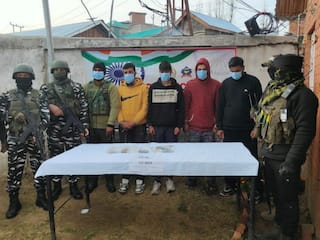 LeT Terror Module Busted In Kashmir's Kulgam; 4 Held, Arms Cache Seized
