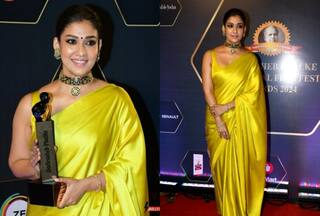 Nayanthara Stuns in Lemon Yellow Silk Saree at DPIFF 2024 - WATCH