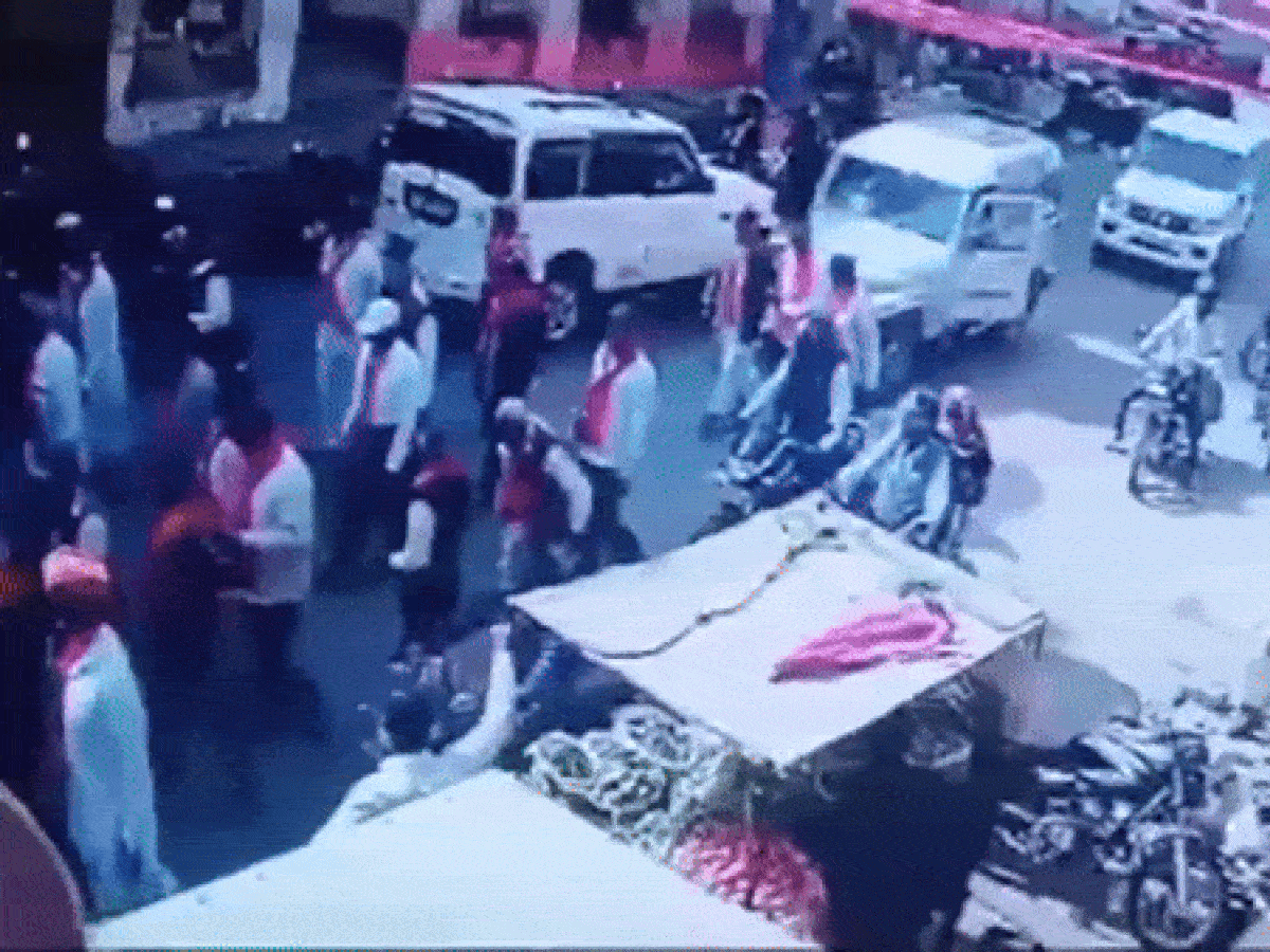 On Camera: SUV Crashes Into Religious Procession In Rajasthan's Nagaur After Driver Suffers Fatal Heart Attack; 5 Injured