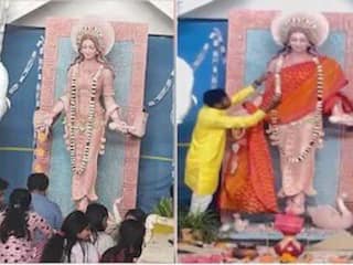 Goddess Saraswati's Idol 'Without Saree' Sparks Controversy, ABVP-VHP Demand Strict Action