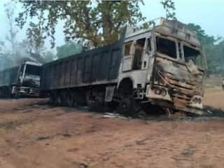 VIDEO: 4 Trucks Ferrying Iron Ore Torched By Naxals In Chhattisgarh's Narayanpur