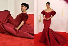 Oscars 2024: Liza Koshy Handles Her Fall At Red Carpet Like a Pro - See Pics