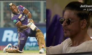 आंद्रे रसेल की धमाकेदार पारी देख हैरान हुए शाहरुख खान; KKR के बल्लेबाज ने मैदान से किया इशारा