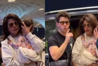 Priyanka Holds Malti in Arms While Nick Shushes Paparazzi at Mumbai Airport - Watch Viral Video