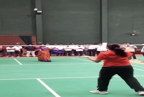 Watch NCP MP Supriya Sule Showcases Unique Campaign Style Plays Badminton in Saree in Baramati