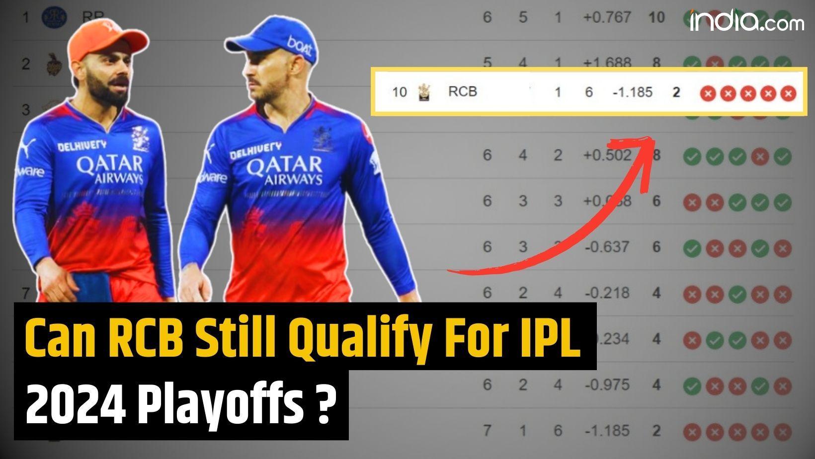 IPL 2024: How can RCB Qualify For IPL 2024 Playoffs After Losing 5 Out Of 6 Matches?