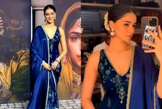 Ananya Panday Dresses Like Future SLB Heroine in Royal Blue Suit, Gajra, Bindi And Jhumkas at Heeramandi Premiere